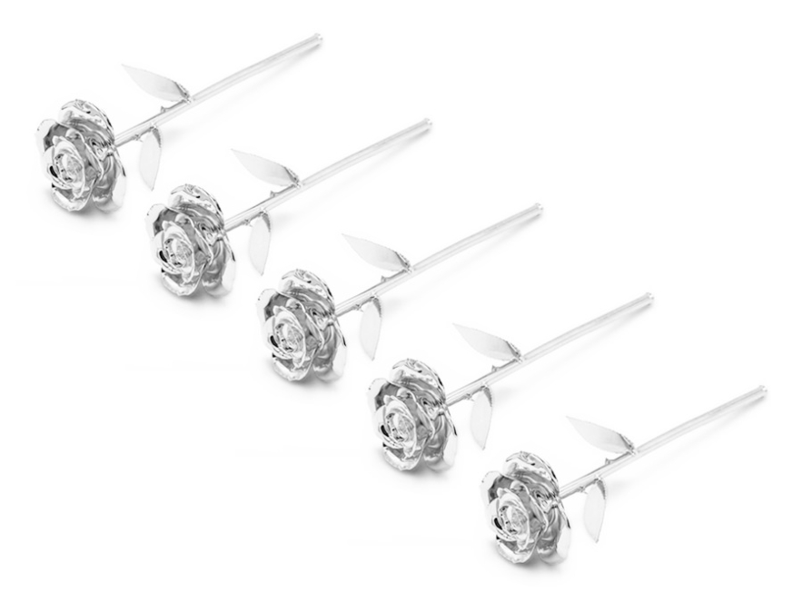 Silver Dipped Love Rose - 5 Dealproduct image #1